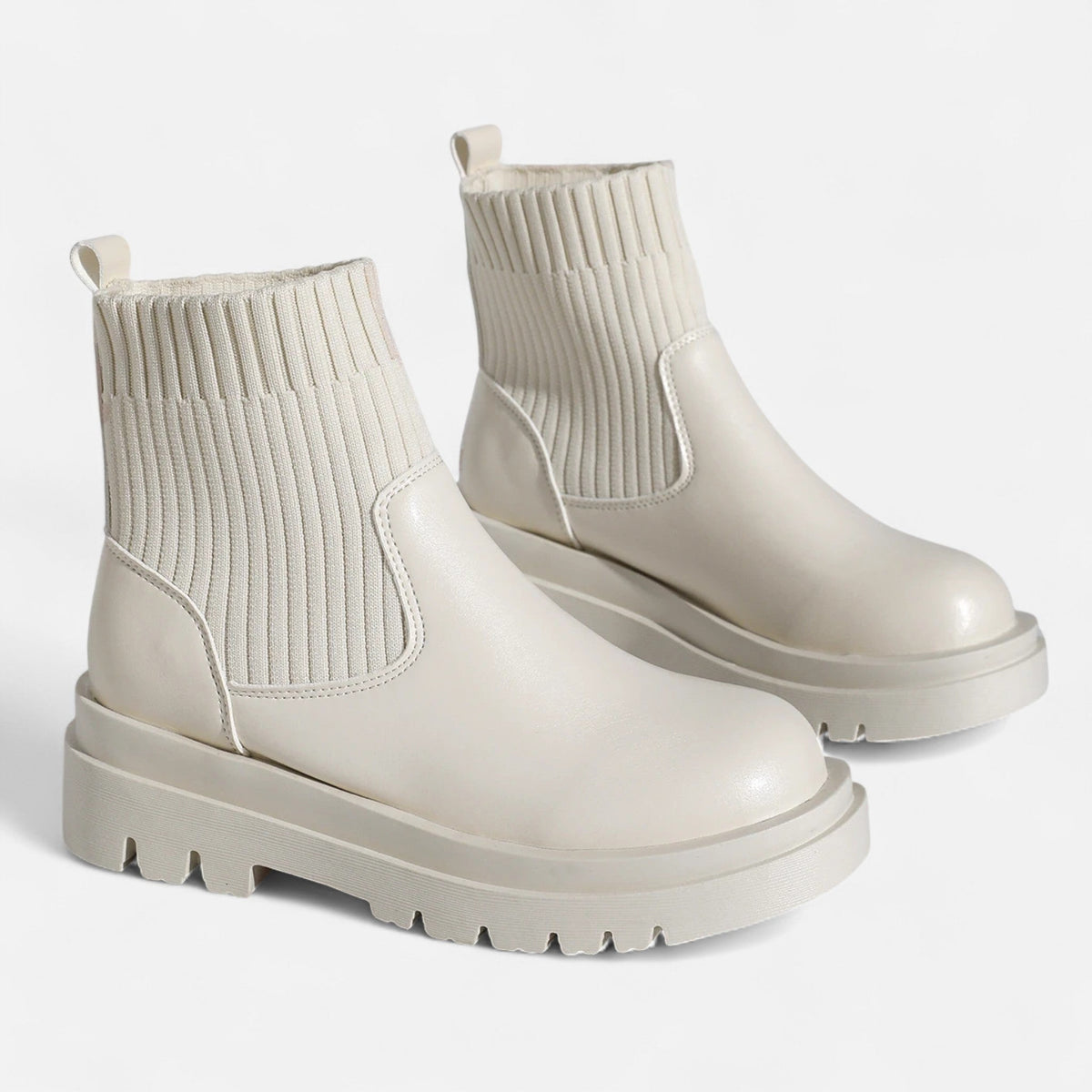 Women's Ankle Boots Block Heel Slip On Sleek Minimalist with Stitching