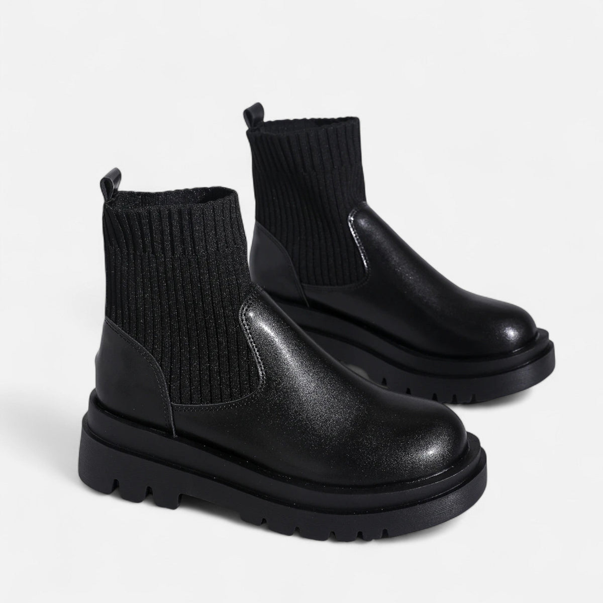 Women's Ankle Boots Block Heel Slip On Sleek Minimalist with Stitching