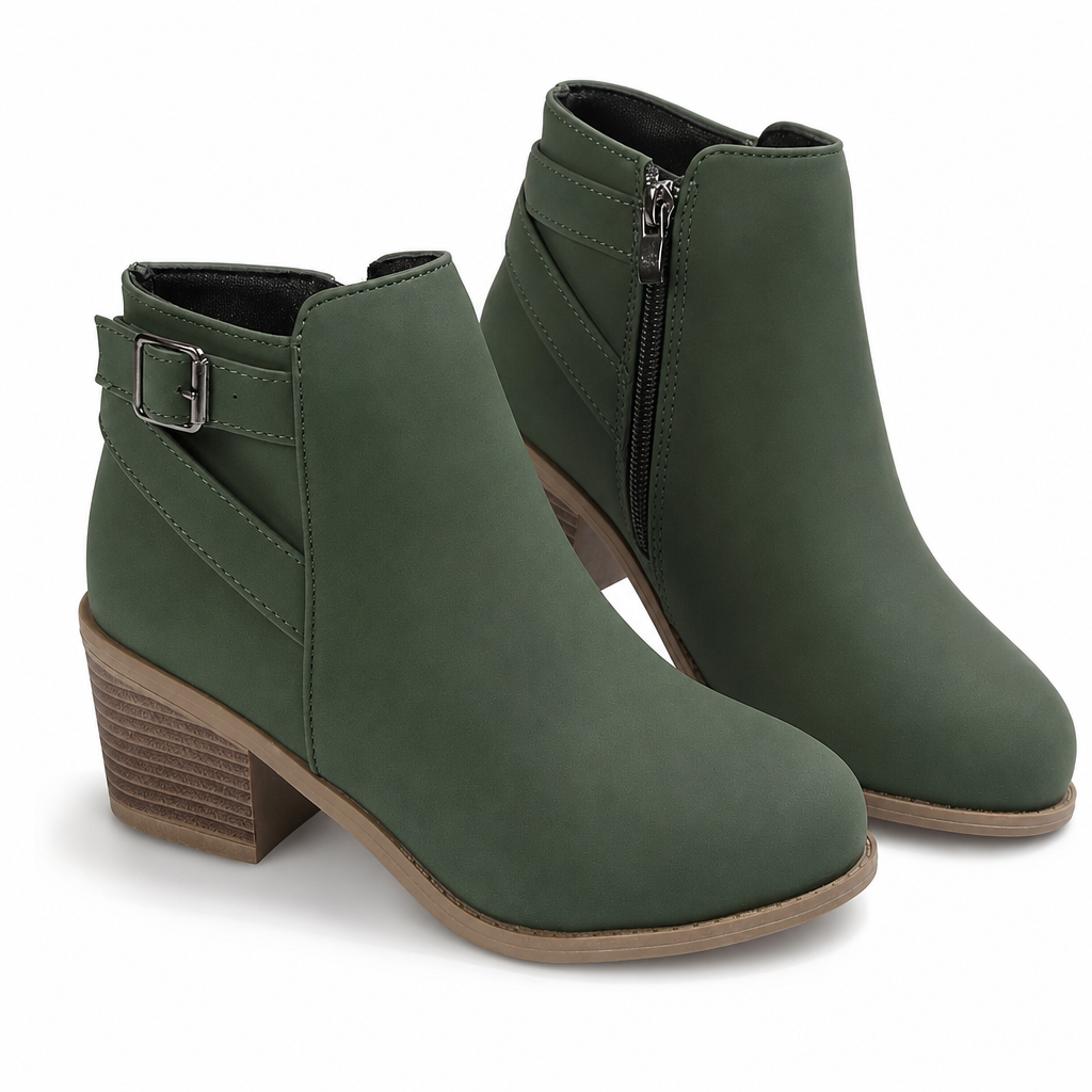 Women's Ankle Boots | Buckle Detail & Side-Zip