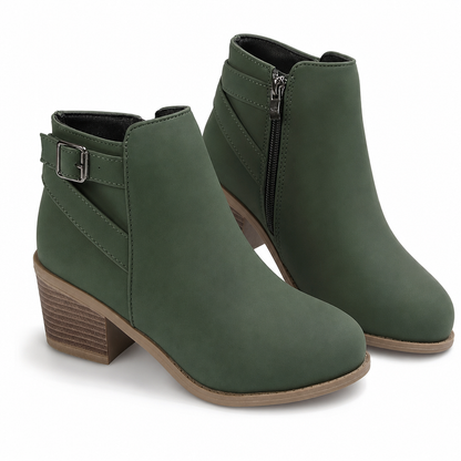 Women's Ankle Boots | Buckle Detail & Side-Zip