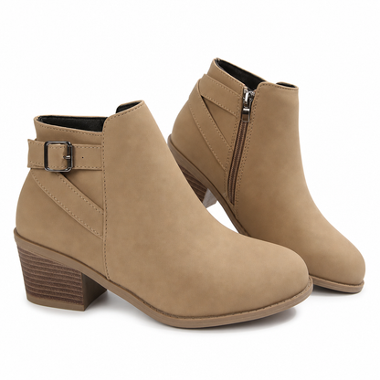 Women's Ankle Boots | Buckle Detail & Side-Zip