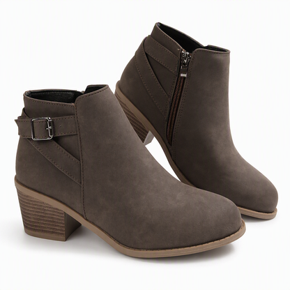 Women's Ankle Boots | Buckle Detail & Side-Zip