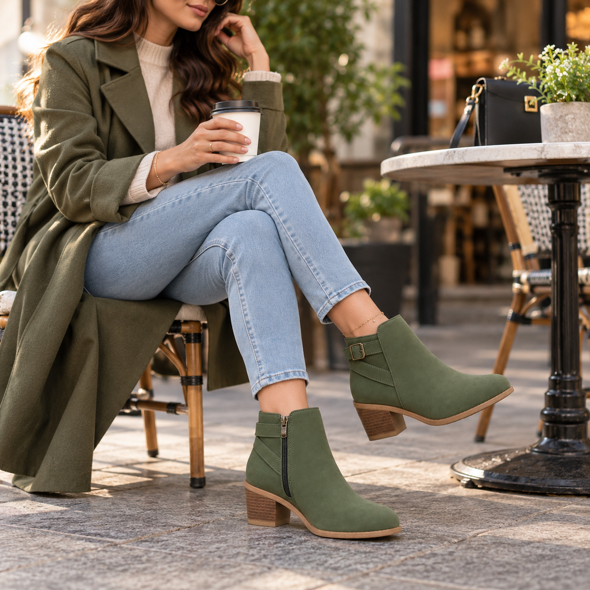 Women's Ankle Boots | Buckle Detail & Side-Zip