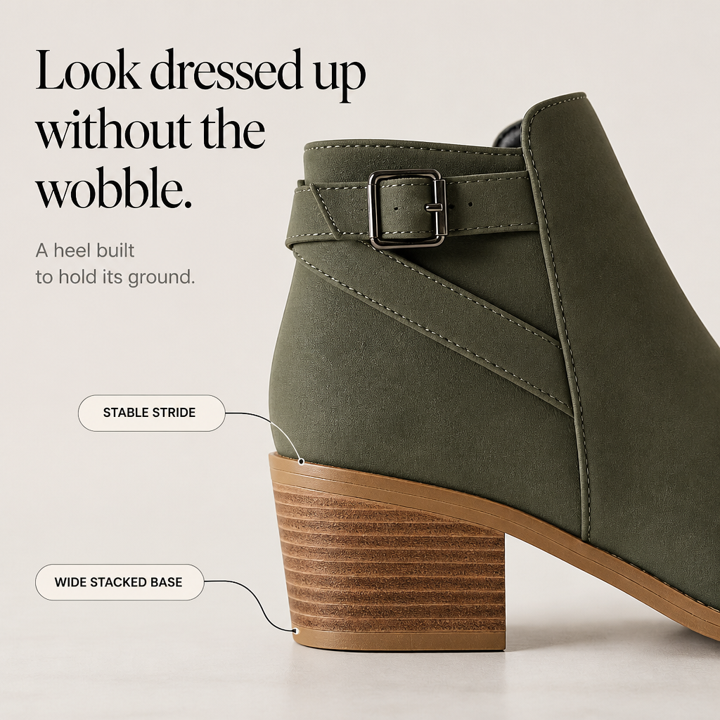 Women's Ankle Boots | Buckle Detail & Side-Zip