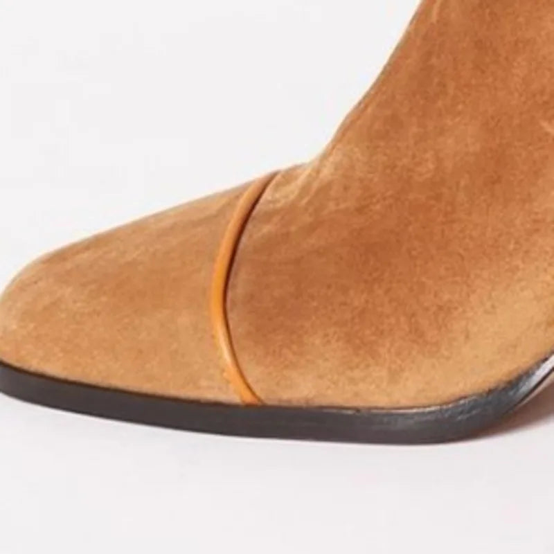 Women's Ankle Boots Classic Block Heel Round Toe with Cushioned Insole