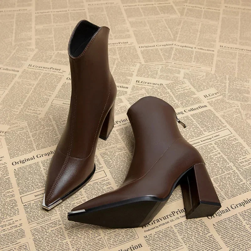 Women's Ankle Boots | Pointed Toe & Chrome Tip