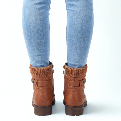 Women's Ankle Boots Quilted Panels Zip Entry Casual with Soft Band