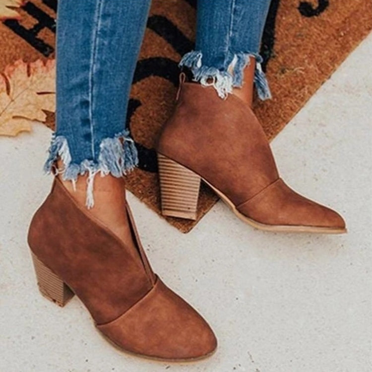 Women's Ankle Boots | V-Cut & Stacked Heel