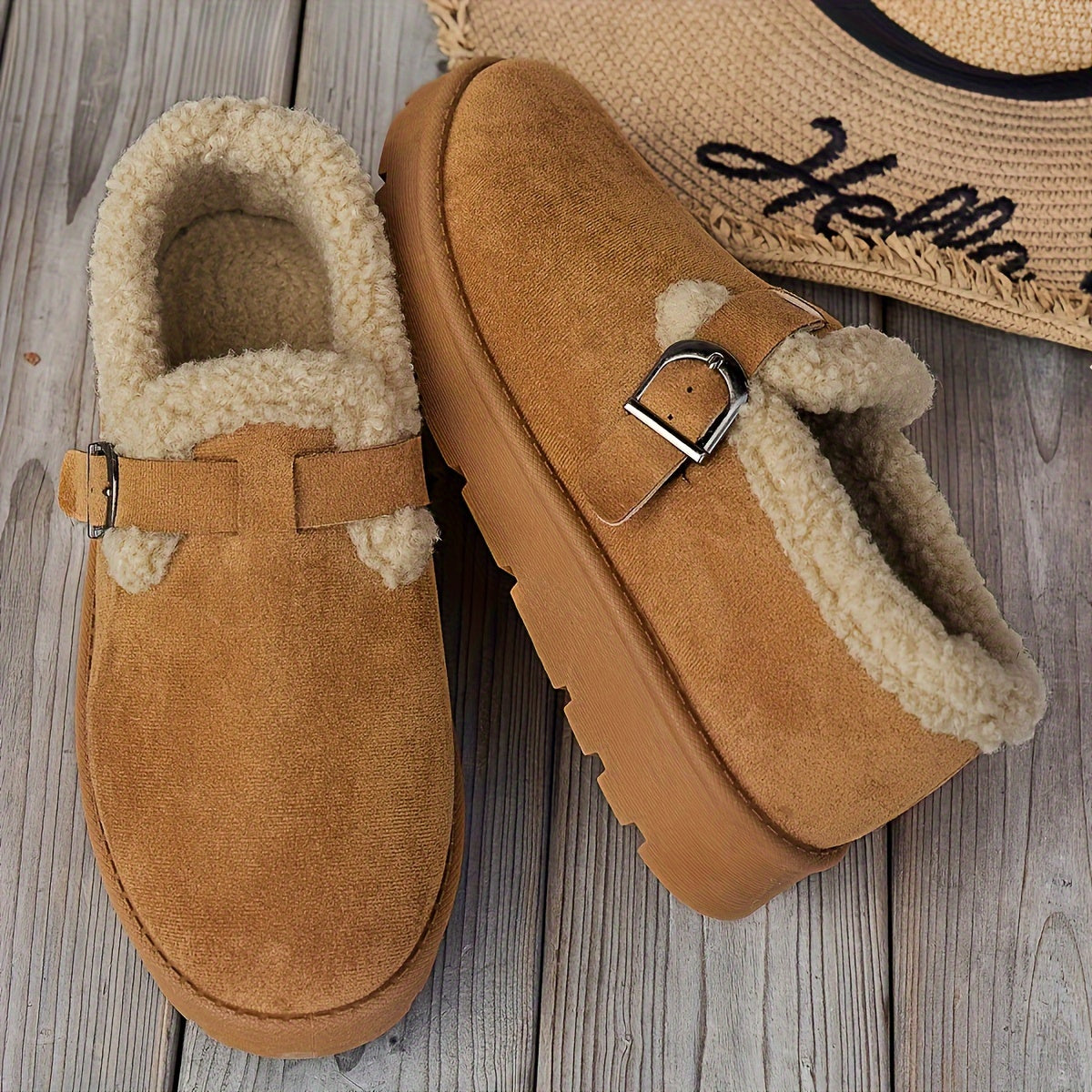 Women's Ankle Boots Warm Lined Non Slip Sole with Adjustable Strap