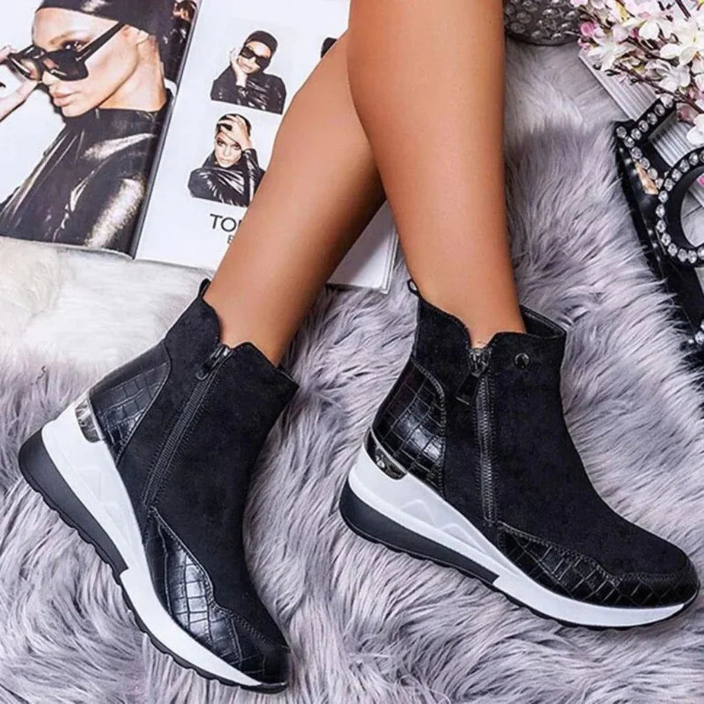 Women's Ankle Boots | Wedge Sole & Side Zip