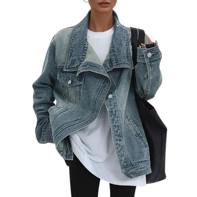Women's Asymmetric Button Jacket | Oversized & Warm