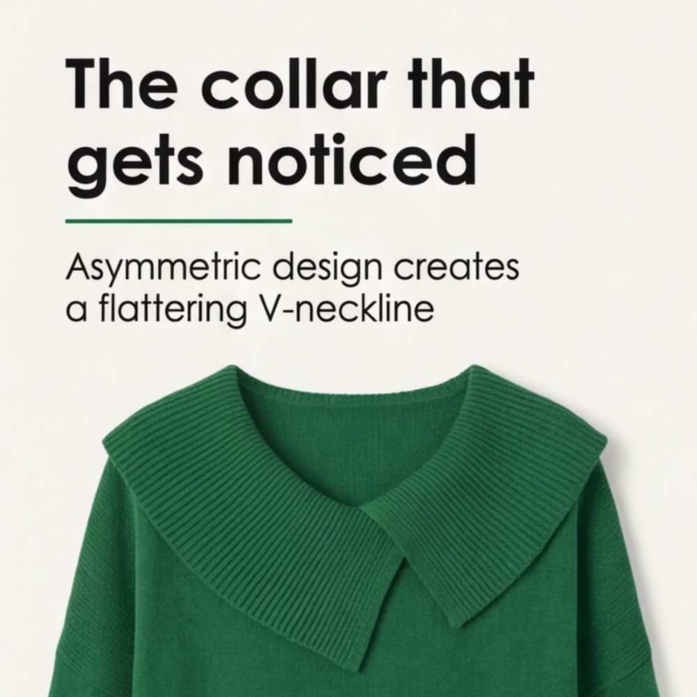 Women's Asymmetric Collar Knit Sweater | Effortless Polish
