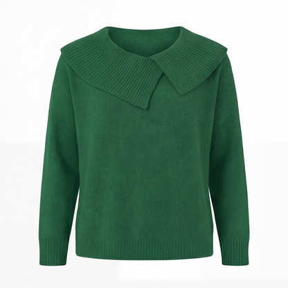 Women's Asymmetric Collar Knit Sweater | Effortless Polish