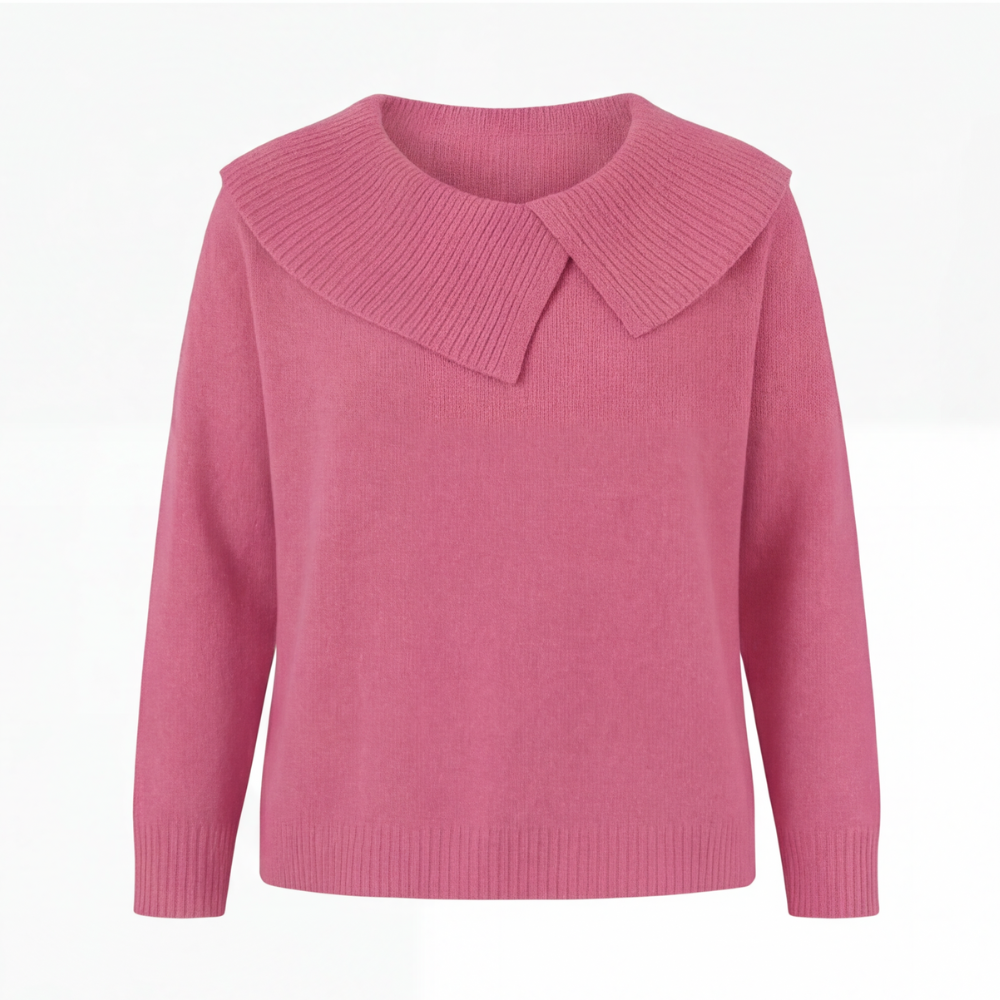 Women's Asymmetric Collar Knit Sweater | Effortless Polish