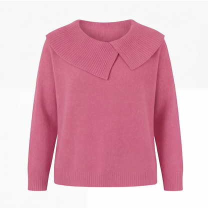Women's Asymmetric Collar Knit Sweater | Effortless Polish