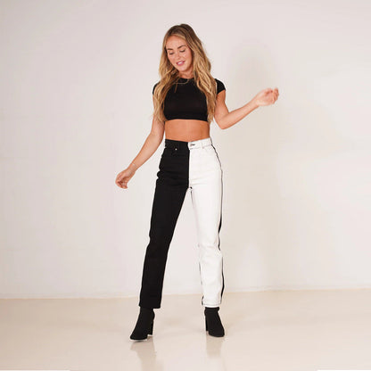 Women's Asymmetrical Jeans | High Waist & Modern Style