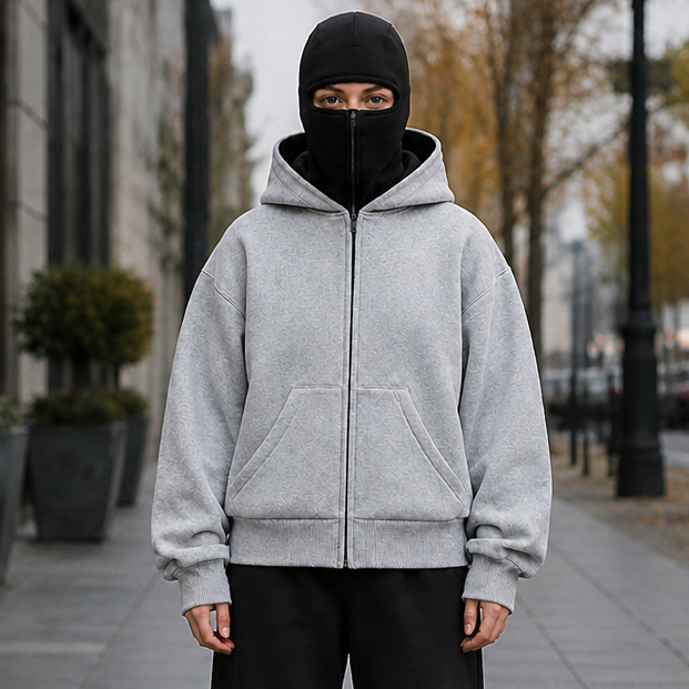 Women's Balaclava Hood Jacket Boxy Fit Zip-Up Winter Coat