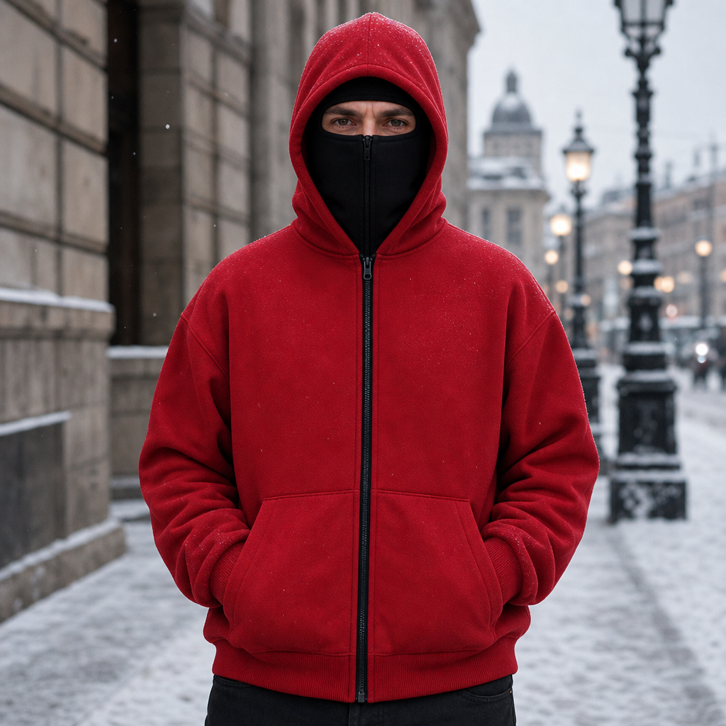 Women's Balaclava Hood Jacket Boxy Fit Zip-Up Winter Coat