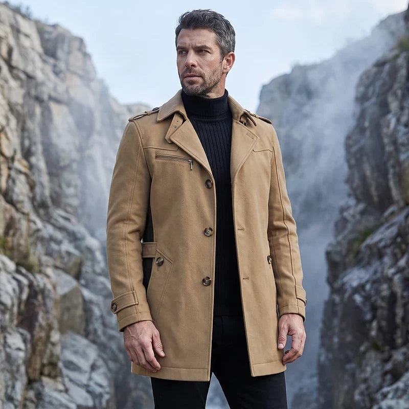 Women's Belted Trench Coat | Double-Breasted Design