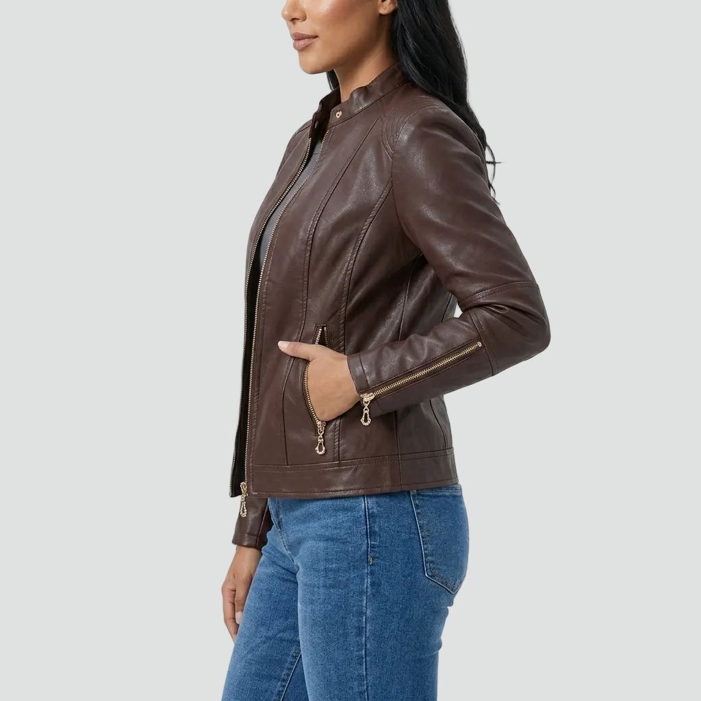 Women's Biker Jacket | Fitted Silhouette & Urban Style