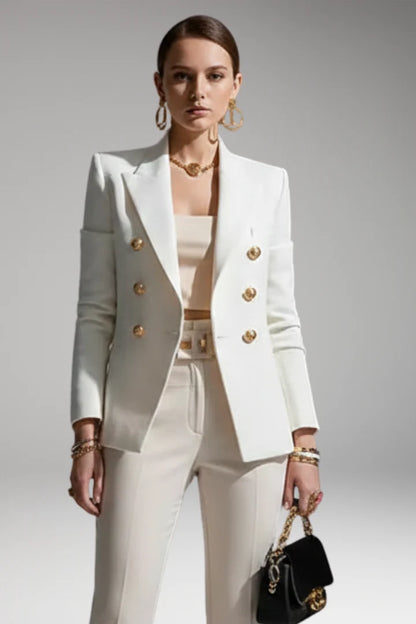 Women's Blazer | Gold Button Double-Breasted