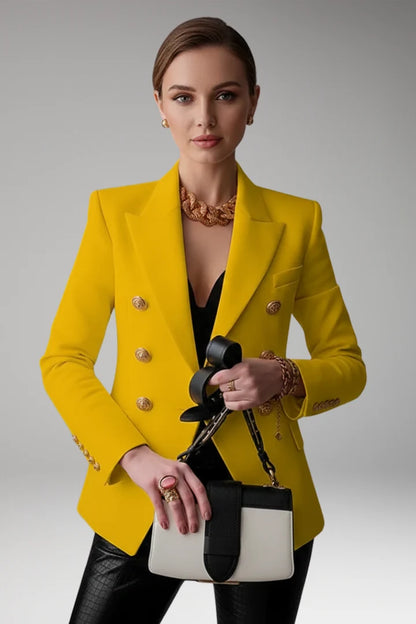 Women's Blazer | Gold Button Double-Breasted