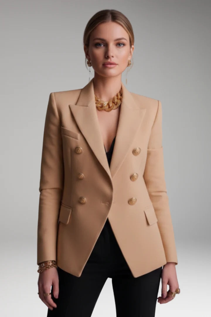 Women's Blazer | Gold Button Double-Breasted