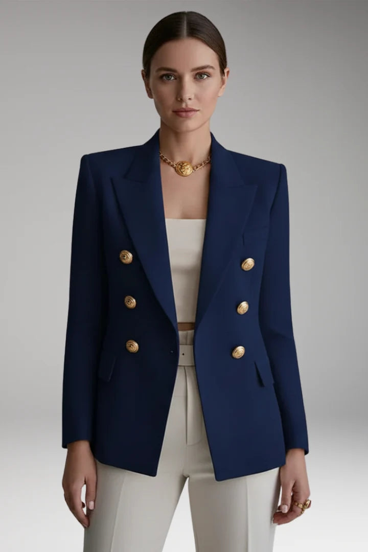 Women's Blazer | Gold Button Double-Breasted