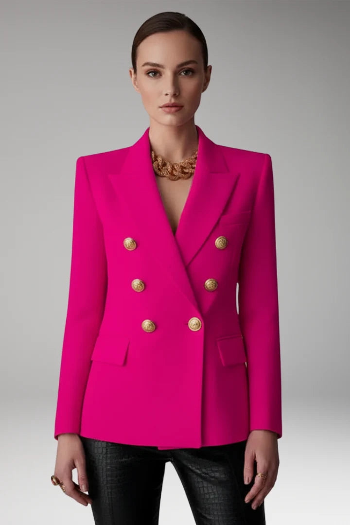 Women's Blazer | Gold Button Double-Breasted