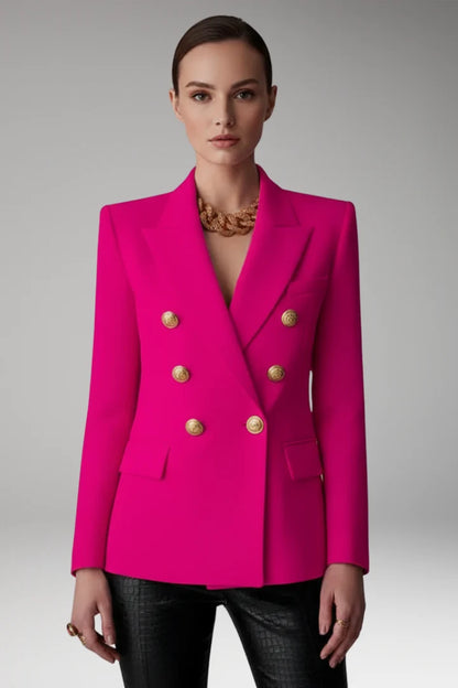 Women's Blazer | Gold Button Double-Breasted