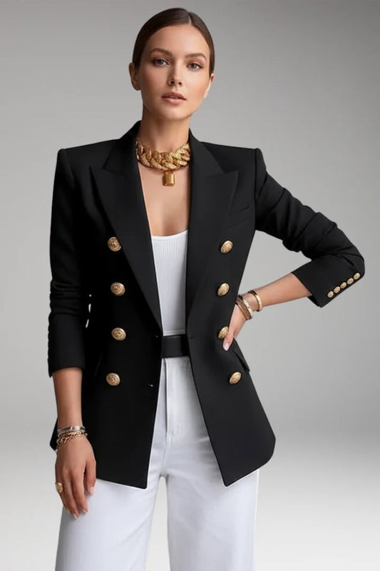 Women's Blazer | Gold Button Double-Breasted