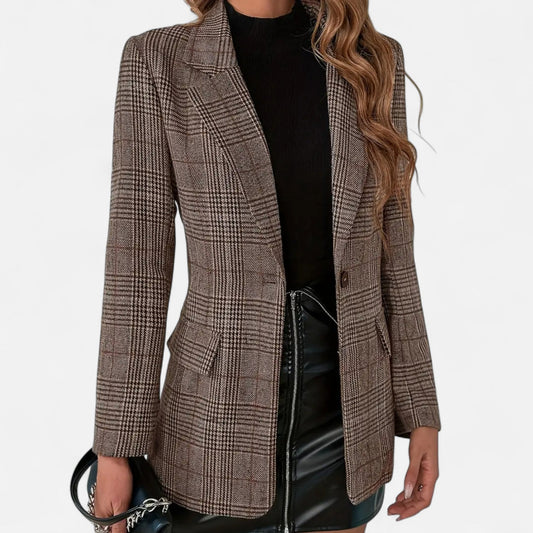 Women's Blazer | Plaid Single-Breasted Fit