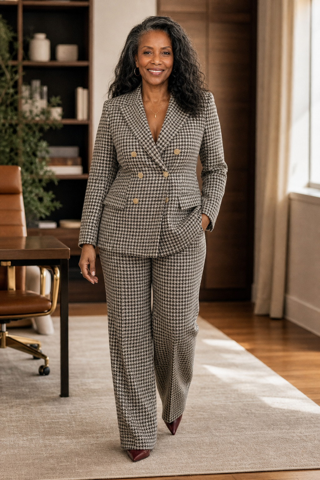 Women's Blazer & Trouser Set | Tailored Waist & Wide-Leg Fit