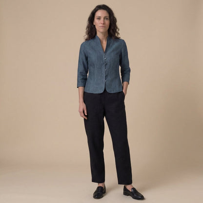 Women's Blouse | Mandarin Collar Tailored Fit