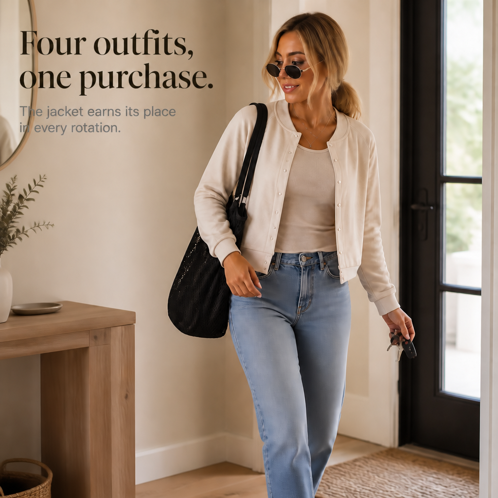 Women's Bodycon Dress & Bomber Set | Four Looks in One