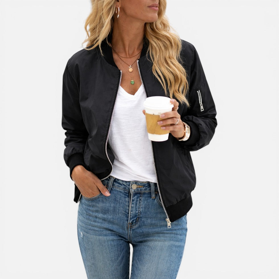 Women's Bomber Jacket | Zip Front & Lightweight