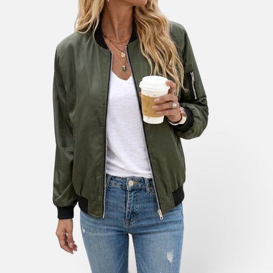 Women's Bomber Jacket | Zip Front & Lightweight