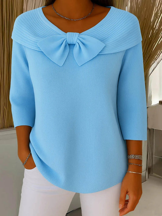 Women's Bow Detail Sweater | Relaxed Fit & Cosy Warmth