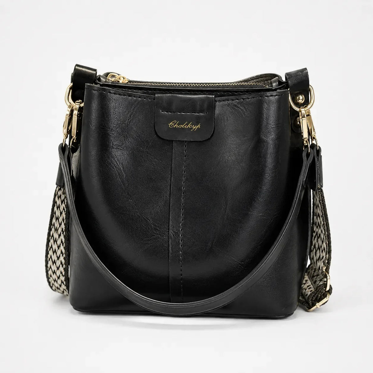 Women's Bucket Shoulder Bag | Two Straps & Vintage Finish