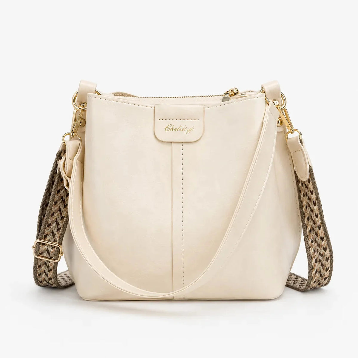 Women's Bucket Shoulder Bag | Two Straps & Vintage Finish