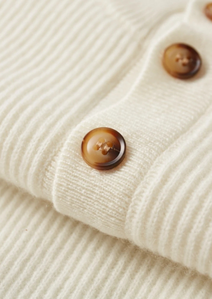 Women's Button Front Sweater Ribbed Cuffs Regular Fit