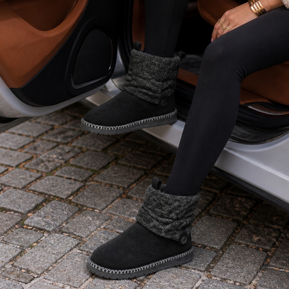 Women's Cable-Knit Boots | Warm & Stretch-Fit Shaft