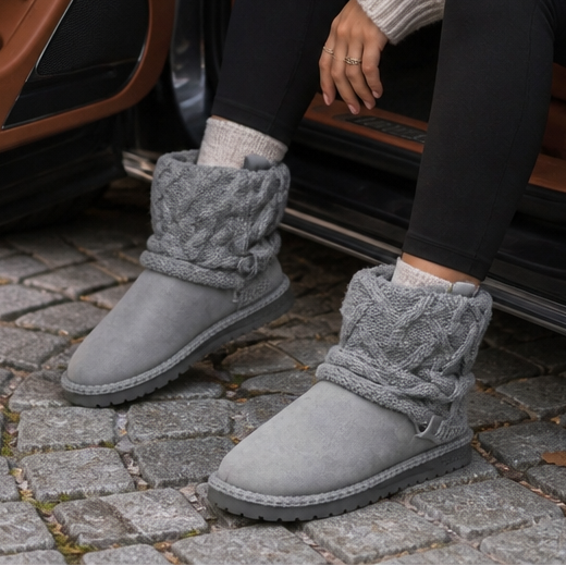 Women's Cable-Knit Boots | Warm & Stretch-Fit Shaft