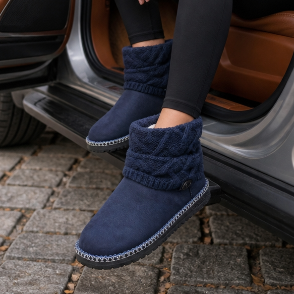 Women's Cable-Knit Boots | Warm & Stretch-Fit Shaft