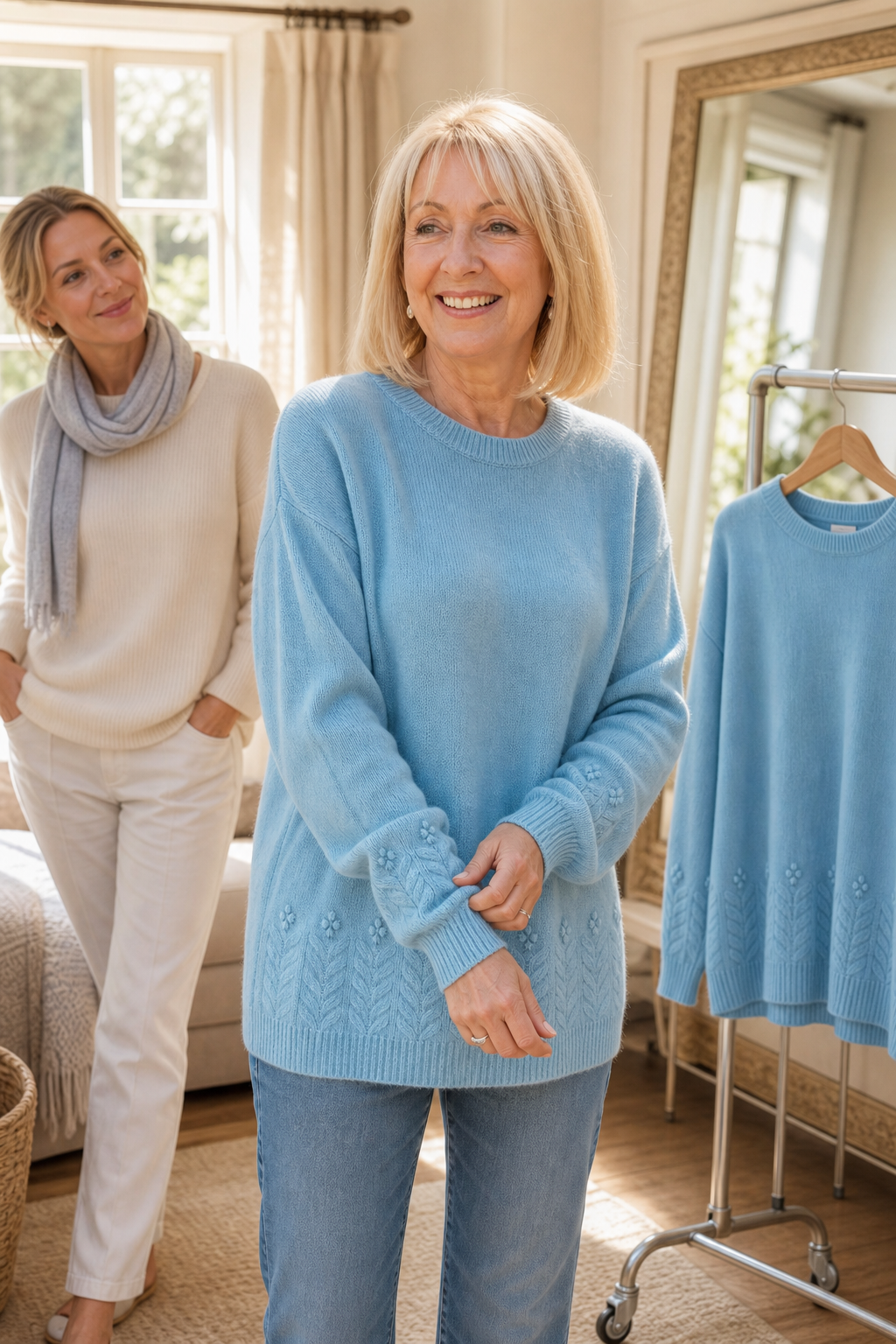 Women's Cable Knit Sweater | Structured Collar & Cuffs