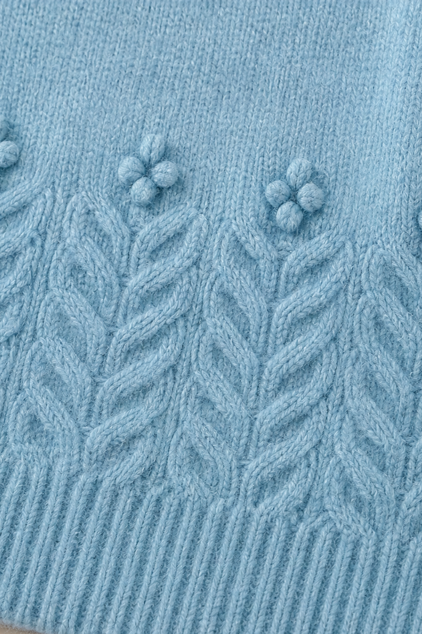 Women's Cable Knit Sweater | Structured Collar & Cuffs