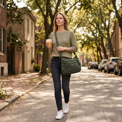 Women's Canvas Hobo Bag | 6 Pockets & Lightweight