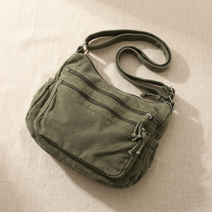 Women's Canvas Hobo Bag | 6 Pockets & Lightweight