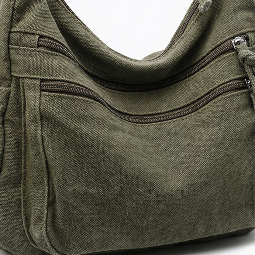 Women's Canvas Hobo Bag | 6 Pockets & Lightweight