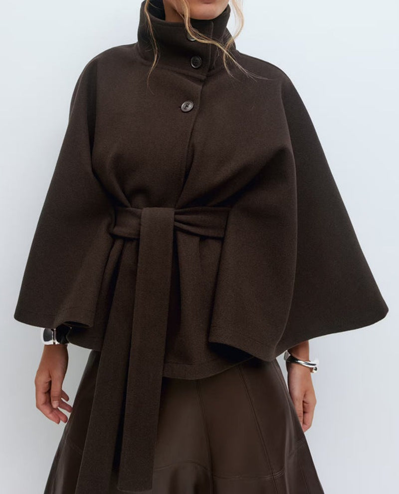 Women's Cape Coat | Belted & Elegant